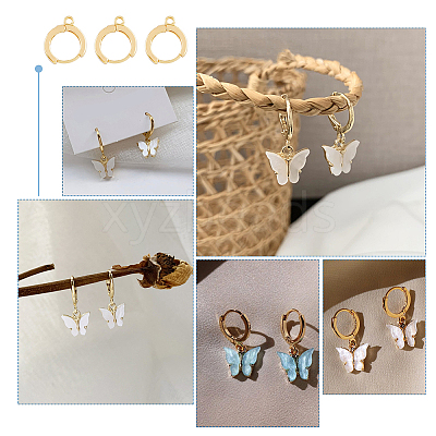 20Pcs Brass Hoop Earrings KK-DC0002-99-1