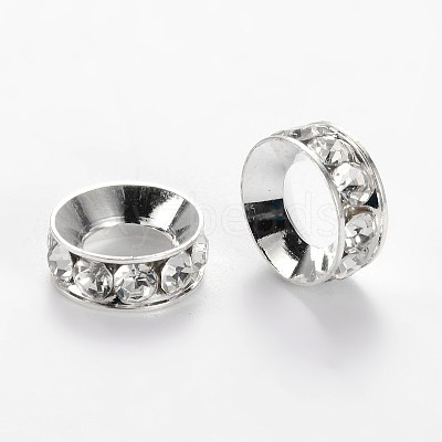 Alloy Rhinestone Rondelle Space Beads ALRI-E134-02S-1
