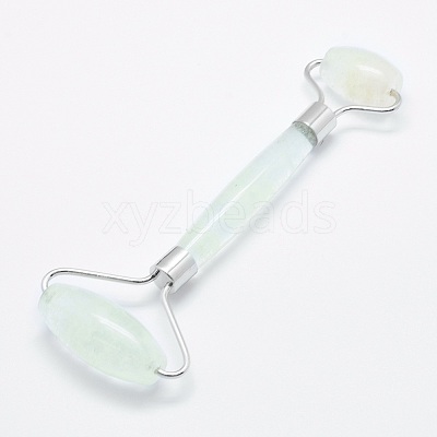 Green Watermelon Stone Glass Brass Face Massager MRMJ-G008-11P-1