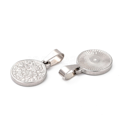 Tarnish Resistant 304 Stainless Steel Coin Pendants STAS-F183-01P-B-1