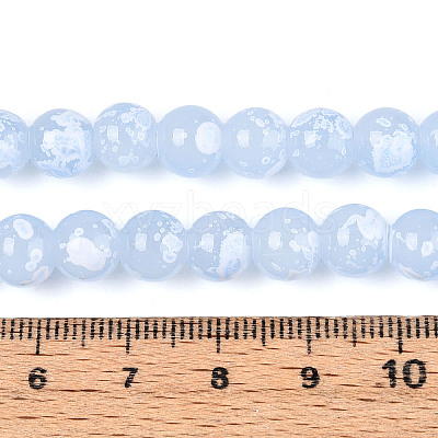 Baking Paint Glass Beads Strands DGLA-N015-8mm-06-1