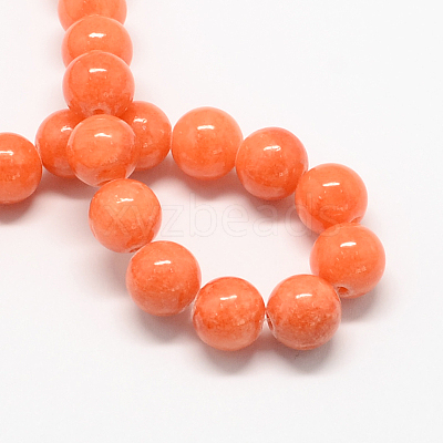 Natural Dyed Yellow Jade Gemstone Bead Strands X-G-R271-10mm-Y31-1