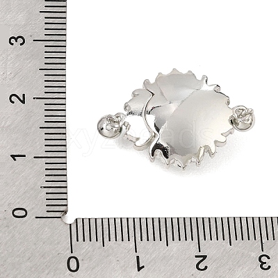 Brass Micro Pave Clear Cubic Zirconia Magnetic Clasps KK-C066-27P-1