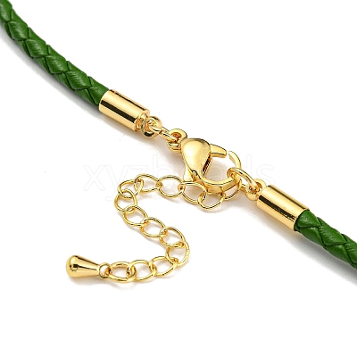 Leather Braided Cord Link Bracelets MAK-K022-01G-11-1
