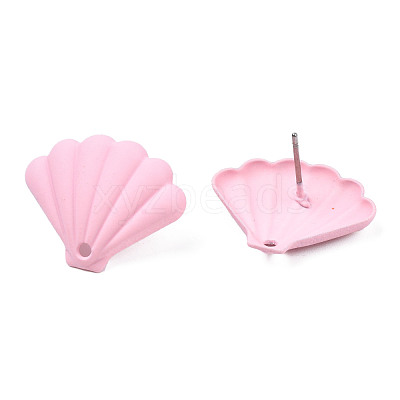 Spray Painted Iron Stud Earring Findings IFIN-N008-018C-1