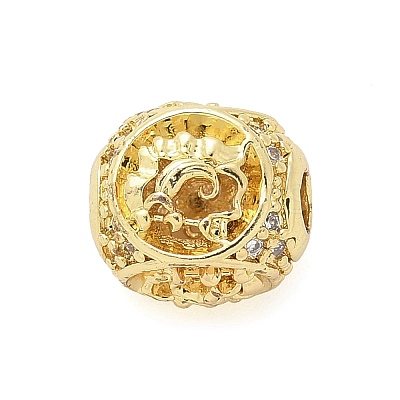 Brass Micro Pave Cubic Zirconia Beads KK-Z095-04G-11-1