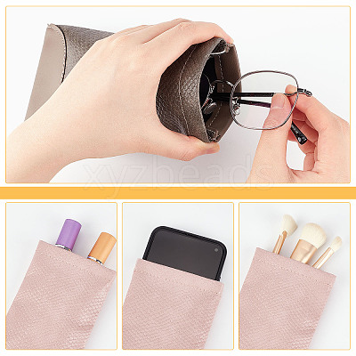 3Pcs 3 Color Snake Skin Pattern Imitation Leather Slip-in Glasses Cases AJEW-GF0006-54-1