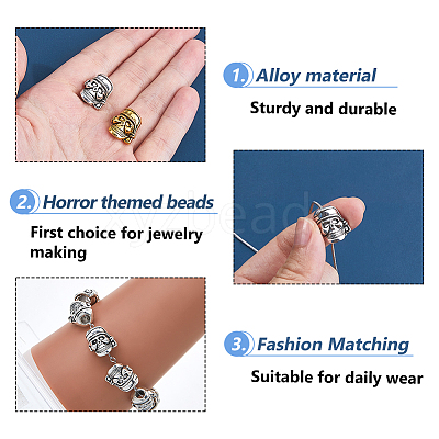 40Pcs 2 Colors Tibetan Style Alloy Beads FIND-DC0006-07-1