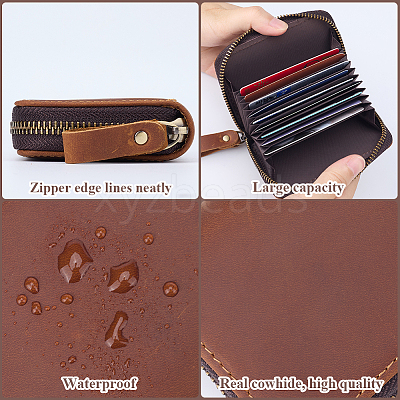 Rectangle Leather Credit Card Wallets for Women Men AJEW-WH20001-31A-1