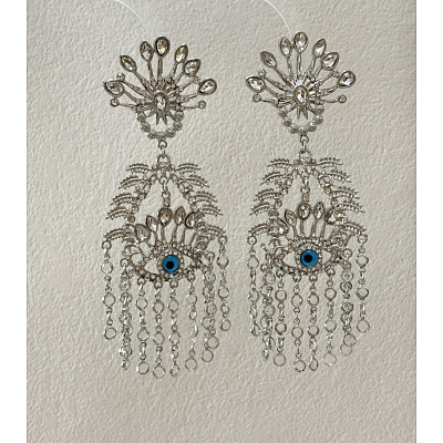 Alloy Rhinestone Chandelier Earrings for Women WGAEBEB-02-1