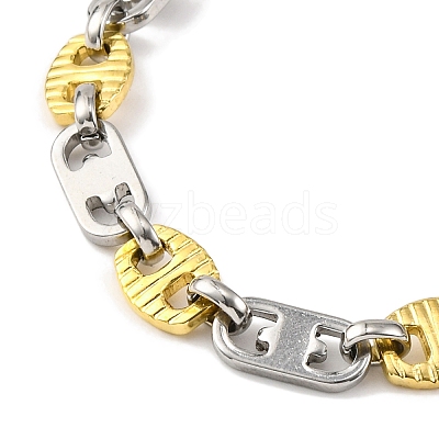 201 Stainless Steel Oval Links Chain Necklace NJEW-F22-39P-GP-1