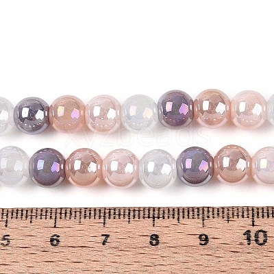 Electroplate Glass Beads Strands EGLA-N019-8mm-01-1