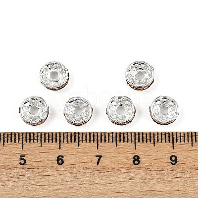 Brass Rhinestone Spacer Beads X-RB-A014-Z8mm-17S-1