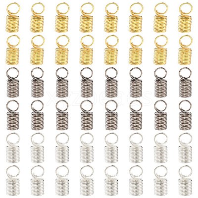 60Pcs 3 Colors Iron Cord End IFIN-YW0003-23-1