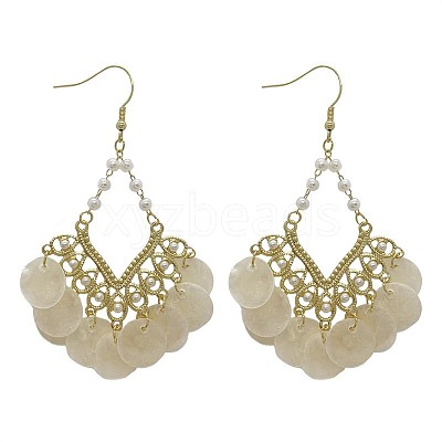 Rhombus Alloy Acrylic Dangle Earrings FS-WGCDEF0-01-1