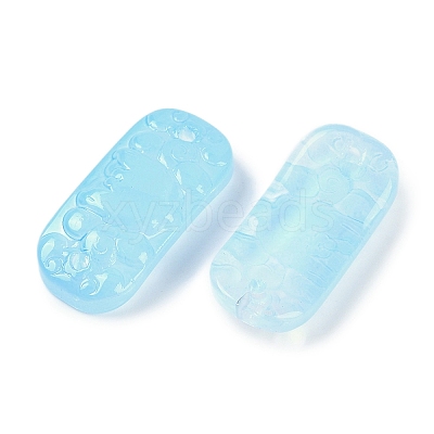 Spray Painted Transparent Glass Connector Charms X1-GLAA-H035-06H-1