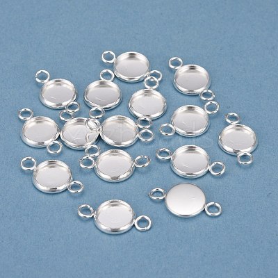 201 Stainless Steel Cabochon Connector Settings STAS-F191-15S-B-1