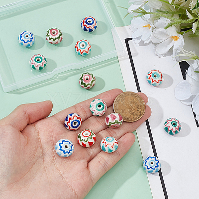 18Pcs 6 Colors Handmade Porcelain Beads PORC-PA0001-31-1