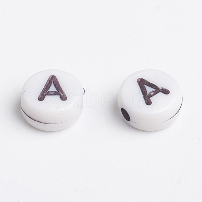 Acrylic Horizontal Hole Letter Beads MACR-2083-1