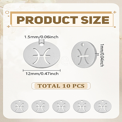 10Pcs 304 Stainless Steel Charms STAS-LP0003-19E-1