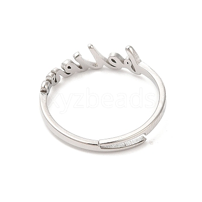 Non-Tarnish 304 Stainless Steel Word Adjustable Ring LS-RJEW-L107-026P-1