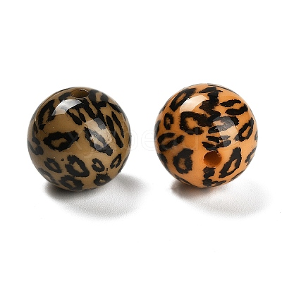 Printed Opaque Acrylic Beads SACR-F015-01B-1