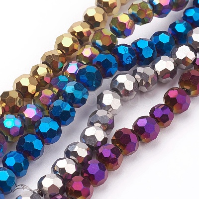 Electroplate Glass Bead Strands EGLA-R042-4mm-M-1