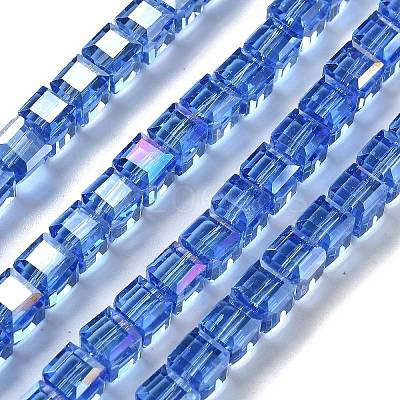 Electroplate Glass Beads Strands EGLA-H108-01A-AB05-1