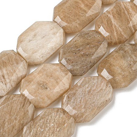 Natural Peach Moonstone Beads Strands G-P544-B04-01-1