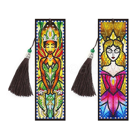 2Pcs DIY Diamond Painting Bookmarks Kits DIAM-PW0010-19A-14-1