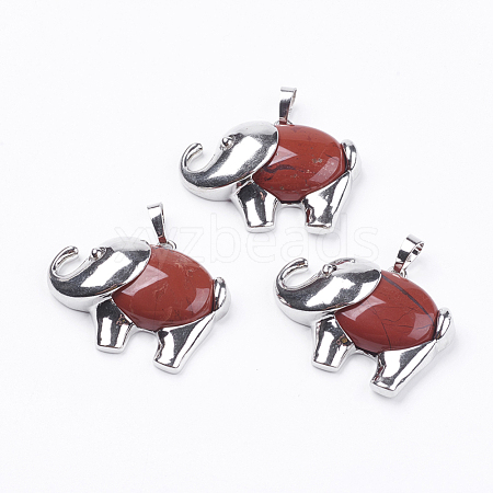 Natural Red Jasper Pendants G-F265-02K-1