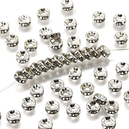 Iron Grade A Crystal Rhinestone Spacer Beads RB-A010-6MM-N-1