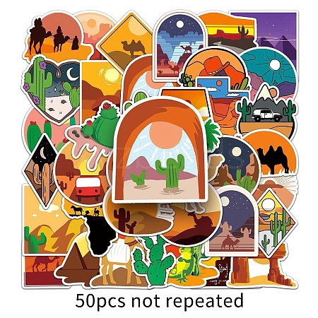 50Pcs Desert PET Waterproof Stickers PW-WG5D20E-01-1