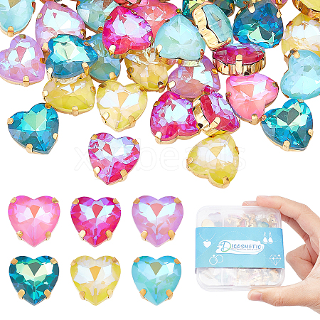 60Pcs 6 Colors Sew on Rhinestone GLAA-DC0001-05-1