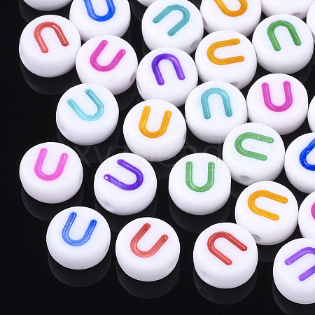 Initial Acrylic Beads X-OACR-E001-20U-1