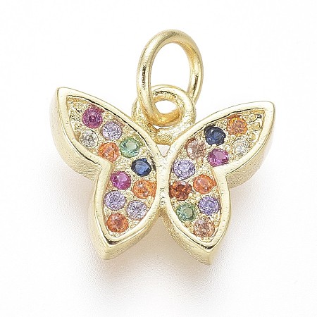 Brass Micro Pave Cubic Zirconia Charms LS-ZIRC-I032-59G-1