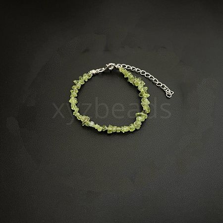 Natural Peridot Chip Beaded Bracelets for Women IW6789-8-1