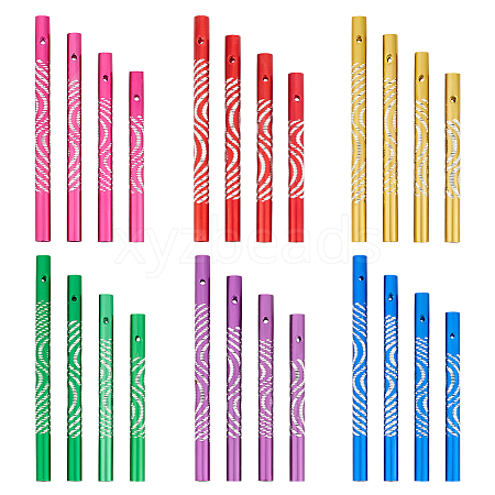 12 Sets 6 Colors Aluminium Round Tube Big Pendants FIND-MA0001-29-1