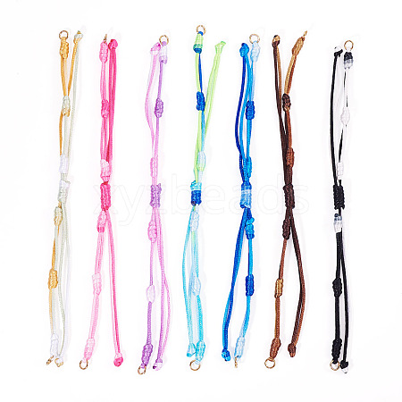 14Pcs 7 Colors Segment Dyed Nylon Braided Cord Bracelet Makings AJEW-TAC00014-1