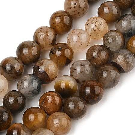 Natural Yellow Tiger Eye Beads Strands G-H238-6mm-1