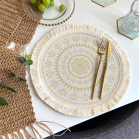 Polyester Braided Washable Placemat BOHO-PW0001-078B-1