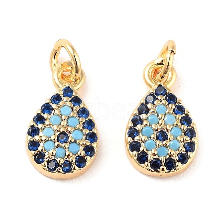 Brass Micro Pave Cubic Zirconia Pendants KK-B102-02G-1