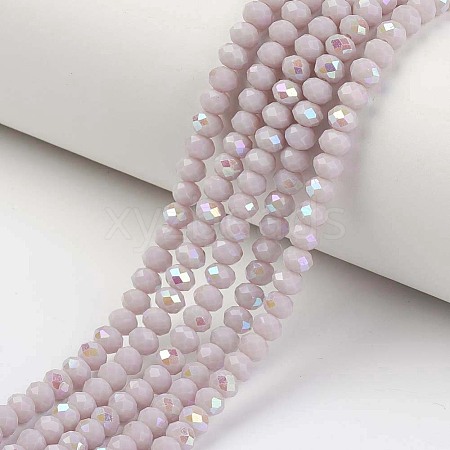 Electroplate Opaque Solid Color Glass Beads Strands LS-EGLA-A034-P8mm-L08-1