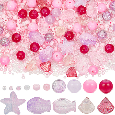 SUNNYCLUE Ocean Theme DIY Seed & Glass Beads Jewelry Making Finding Kit DIY-SC0024-64B-1