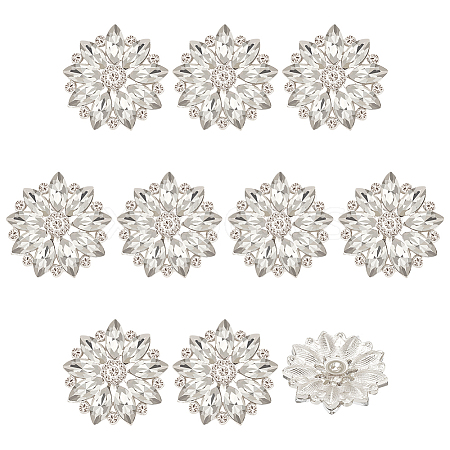 10Pcs Alloy Rhinestone Shank Buttons FIND-FG0003-21S-1