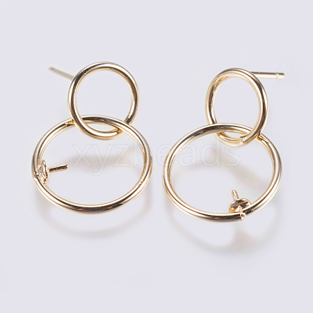 Brass Stud Earring Findings KK-J268-08G-1