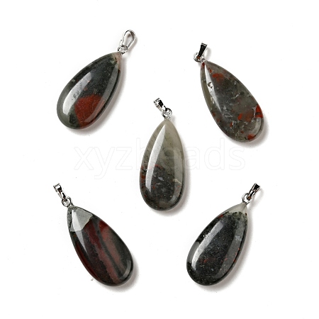 Natural Bloodstone Pendants G-P474-01P-09-1