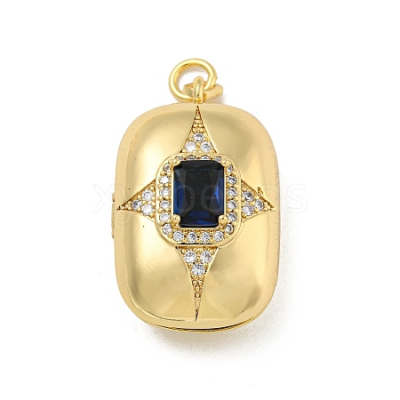 Brass Cubic Zirconia Locket Pendants KK-N254-93G-G-1