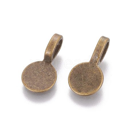 Tibetan Style Alloy Glue On Flat Pad Pendant Bails LS-TIBEP-1124-AB-FF-1