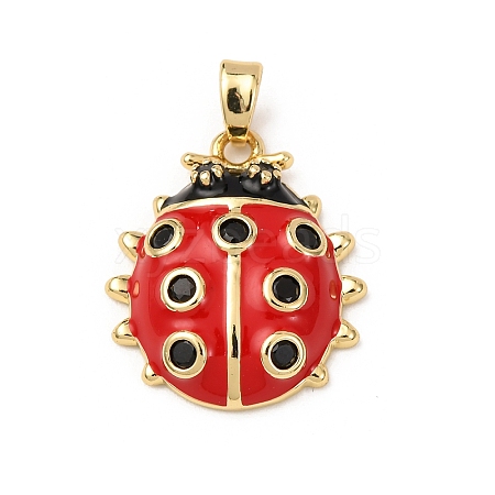Brass Micro Pave Cubic Zirconia & Enamel Pendants KK-F917-04A-01-1